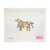Dog with Christmas Lights - Yellow Lab