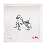 Dog with Christmas Lights - Poodle