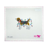 Dog with Christmas Lights - Beagle