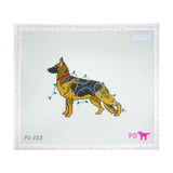 Dog with Christmas Lights - German Shephard