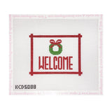 Welcome Sign Red with Wreath