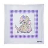 Bunny Lovey with Lavender Gingham Border