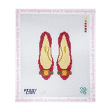 Pink Ferragamos with Green Striped Bow