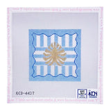 Palm Square Blue/Tan