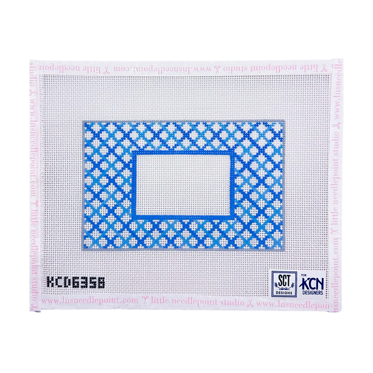 Blue Matte Insert Blue Lattice Monogram Insert – Little Needlepoint Studio