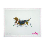 Dog with Christmas Lights - Basset Hound