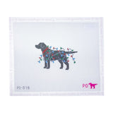 Dog with Christmas Lights - Black Lab