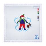 Snow Angel Boy with Dog