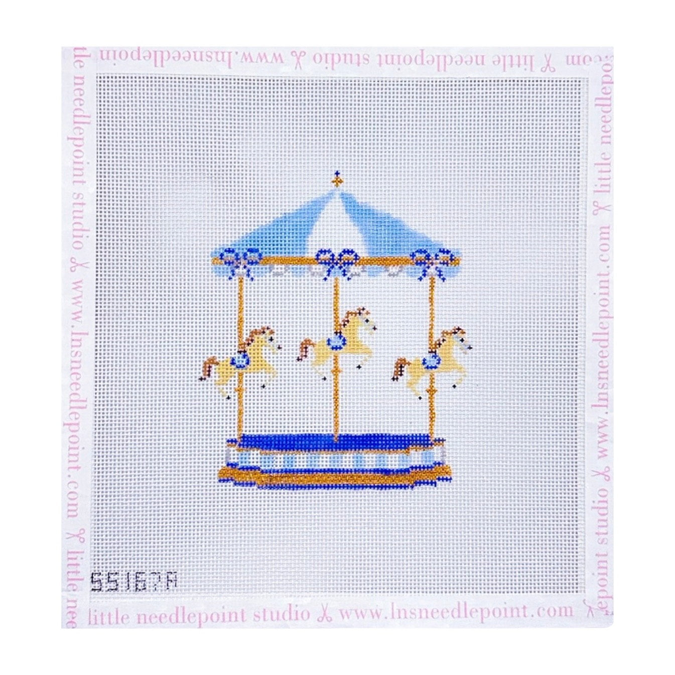 Carousel Series Blue Baby – Little Needlepoint Studio