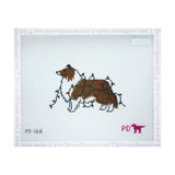 Dog with Christmas Lights - Collie