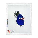 Frenchie in US Flag Sweater