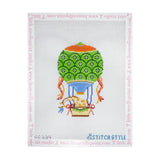 Green and Blue Hot Air Balloon with Giraffe