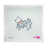 Dog with Christmas Lights - Westie