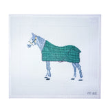 Grey Horse with Green Blanket