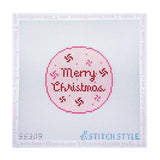 Merry Christmas Pink Mint Round