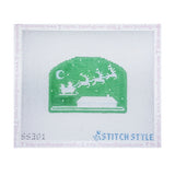 Mint Green Flying Santa Silhouette