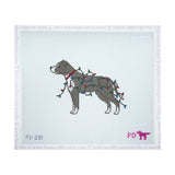Dog with Christmas Lights - Pit Bull