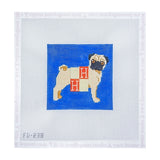 Pug in an "H" Blanket