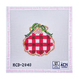 Red Gingham Gilded Scallop