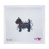 Dog with Christmas Lights - Scottie