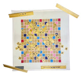 Scrabble Board with Game Pieces