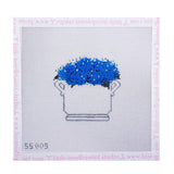 Blue Hydrangea Planter with Stitch and Alphabet Guide