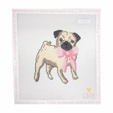 Little Needlepoint Studio Exclusive Pug in Bow